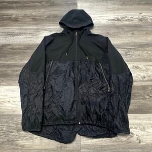 Under Armour Windbreaker Jacket Navy Black Gold Mens L Loose Fit Nylon‎ Tech